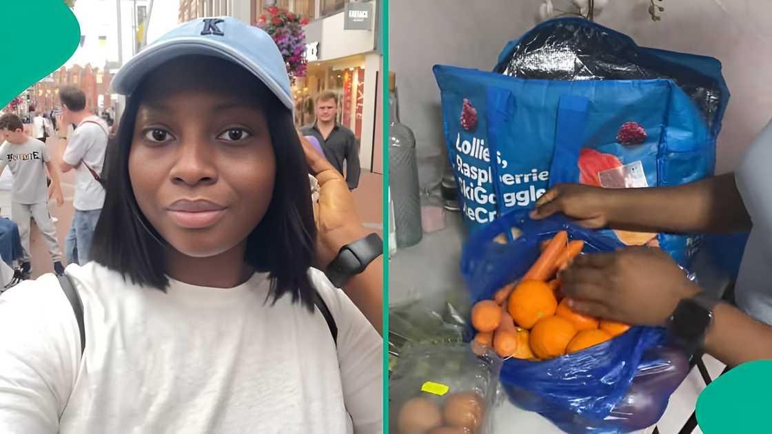 Nigerian lady visits UK market, shows items she bought with small cash