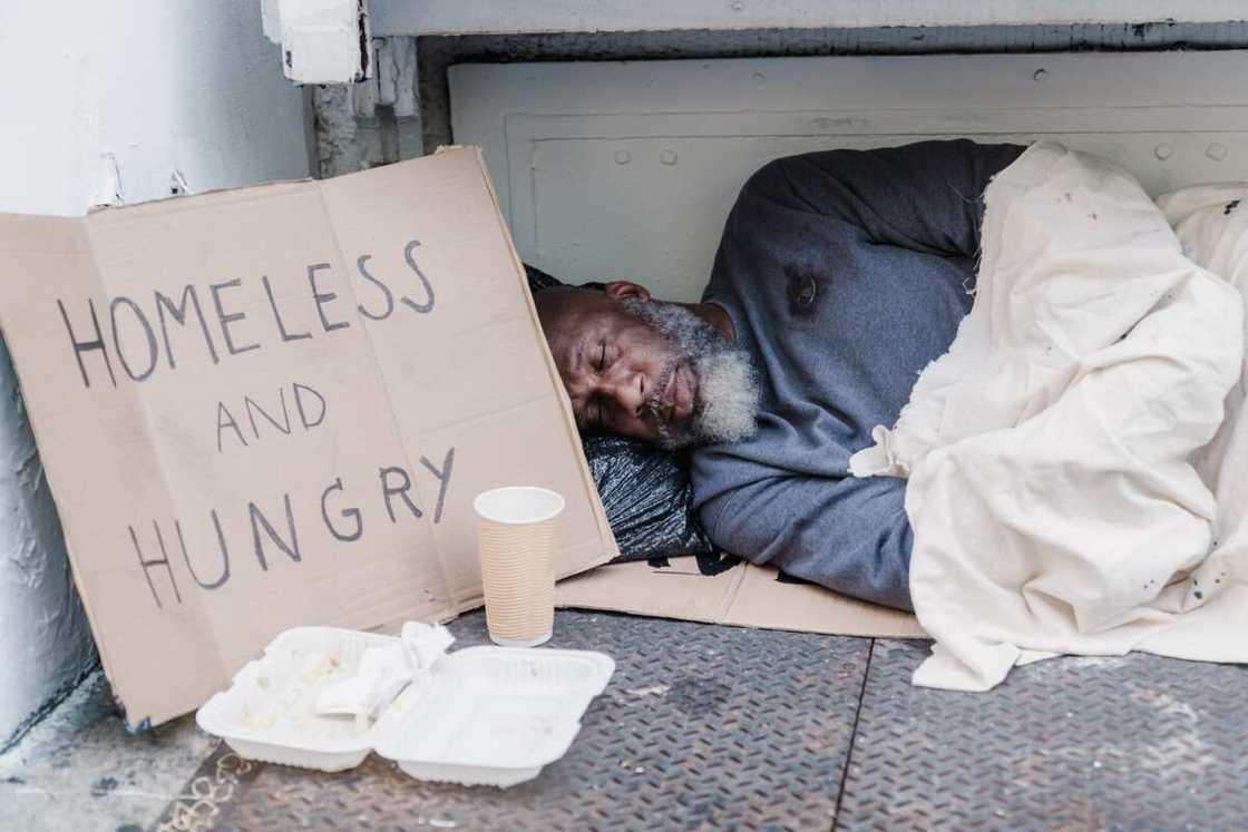 A poor person in the world sleeping A poor person in the world sleeping