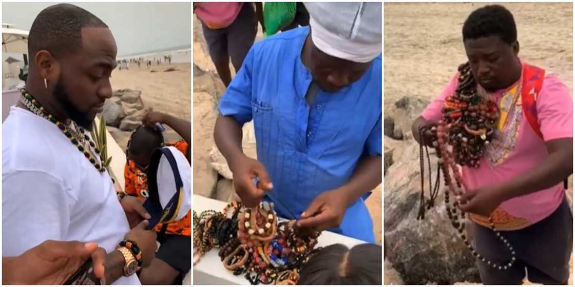 Davido buys bracelets from hawkers by the beachside in Ghana Davido buys bracelets from hawkers by the beachside in Ghana