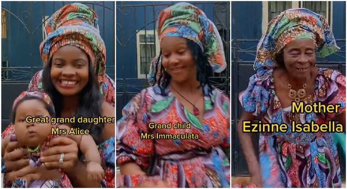 Photo showing 5 generations of a Nigerian family.