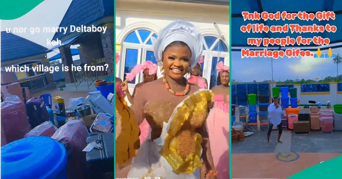 Nigerian Lady Displays Plenty of Household Items She Received as Wedding Gifts, Video Wows Many