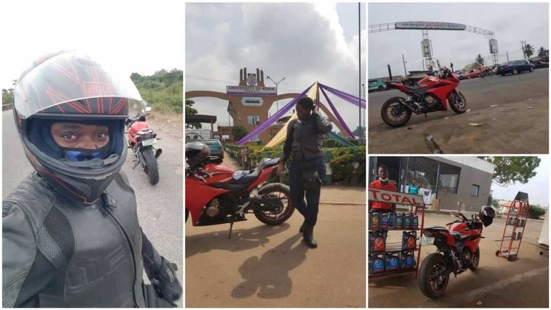 The lady said she she enjoyed the trip on her powerbike.
Photo source: @FehinLean The lady said she she enjoyed the trip on her powerbike.
Photo source: @FehinLean