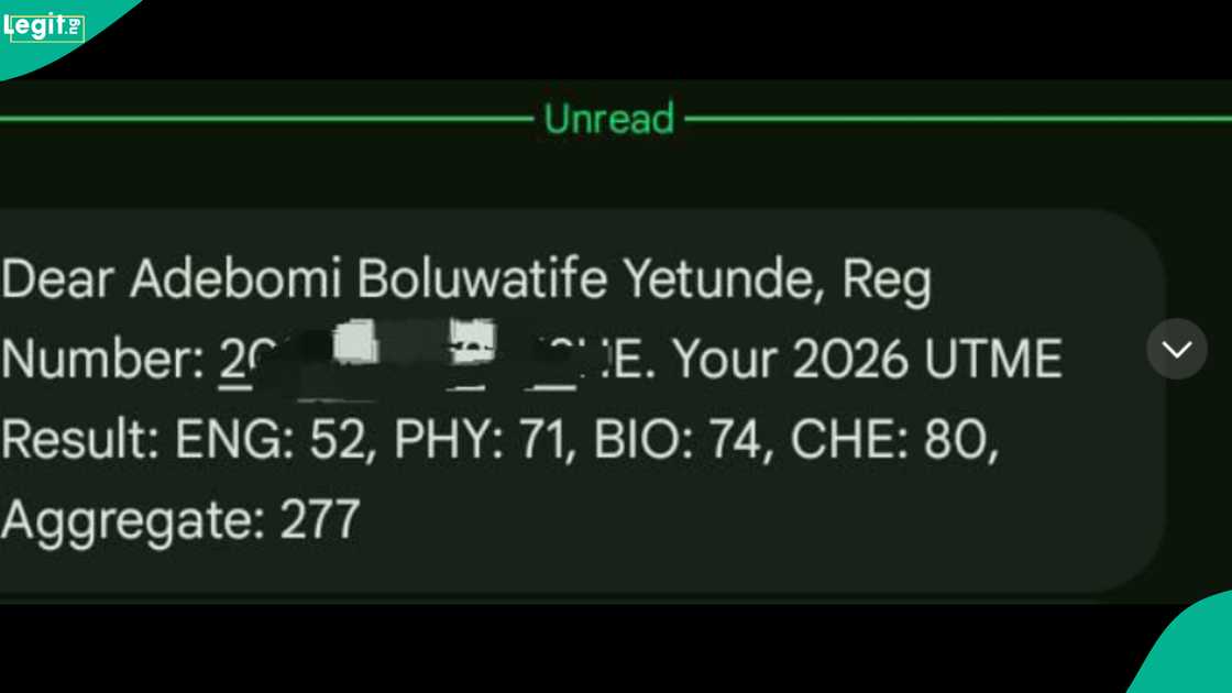 UTME 2026: Science student who wrote JAMB for the first time posts her unexpected result