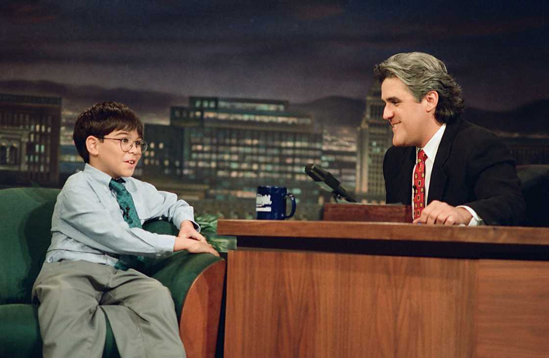 Michael Kearney during an interview with host Jay Leno on 7 June 1994. Michael Kearney during an interview with host Jay Leno on 7 June 1994.