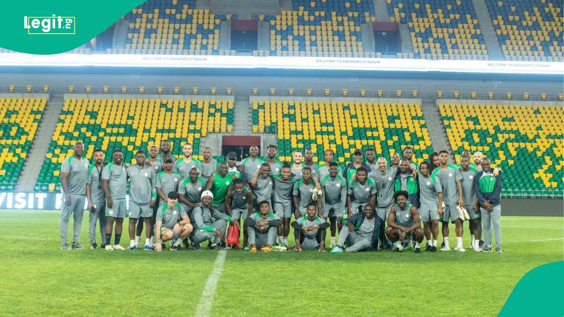 Super Eagles during a training session in Rwanda. Super Eagles during a training session in Rwanda.