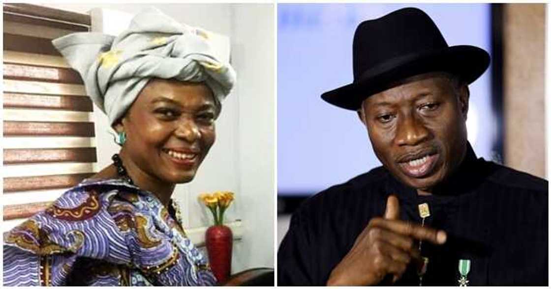 Matar Abiola tayi kaca-kaca da Jonathan, ta fadi dalilin faduwarsa zabe a 2015 Matar Abiola tayi kaca-kaca da Jonathan, ta fadi dalilin faduwarsa zabe a 2015