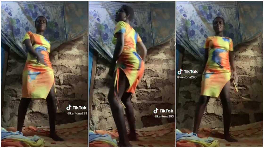 Room without cemented wall/lady in gown danced. Room without cemented wall/lady in gown danced.