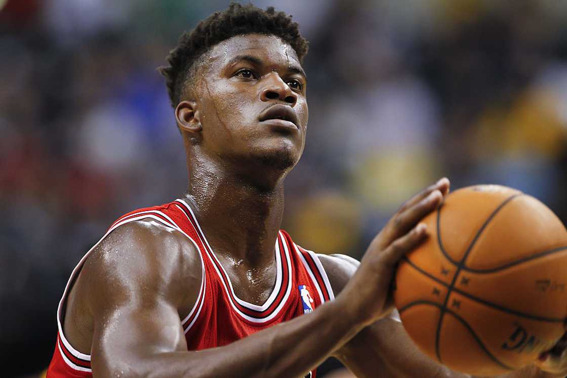 Jimmy Butler is seen during action against the Indiana Pacers Jimmy Butler is seen during action against the Indiana Pacers