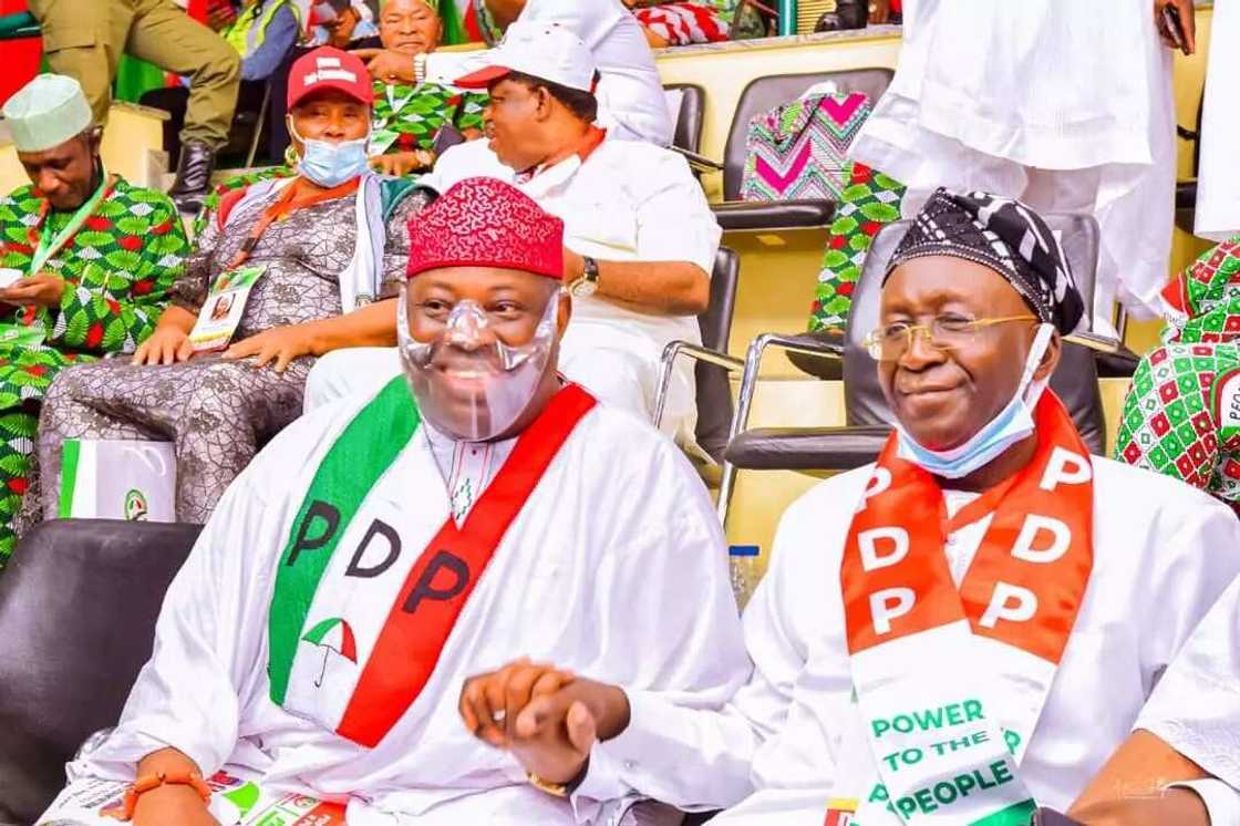 Dele Momodu with PDP chairman Ayu