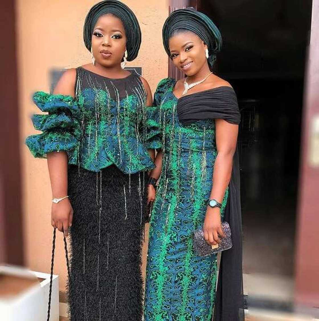 Bella Naija fashion dresses with mixed fabrics Bella Naija fashion dresses with mixed fabrics