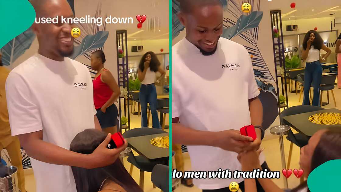 Nigerian man sparks debate for skipping traditional knee proposal Nigerian man sparks debate for skipping traditional knee proposal