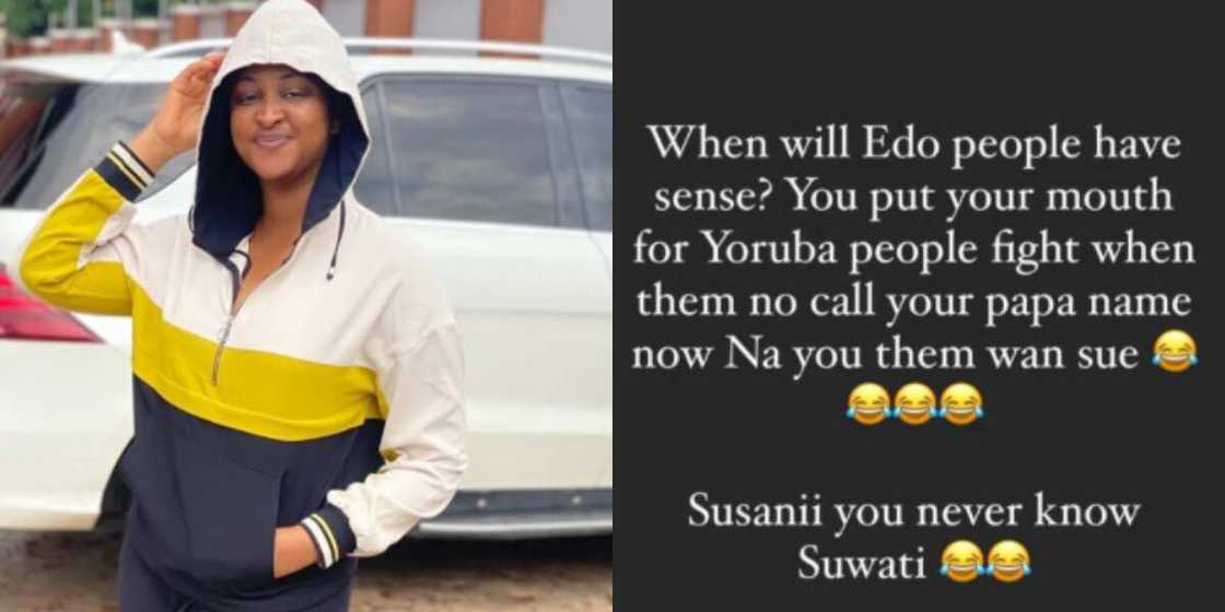 When will Edo people have sense? Etinosa slams Davido's PA for getting involved in DJ Cuppy and Zlatan's drama When will Edo people have sense? Etinosa slams Davido's PA for getting involved in DJ Cuppy and Zlatan's drama