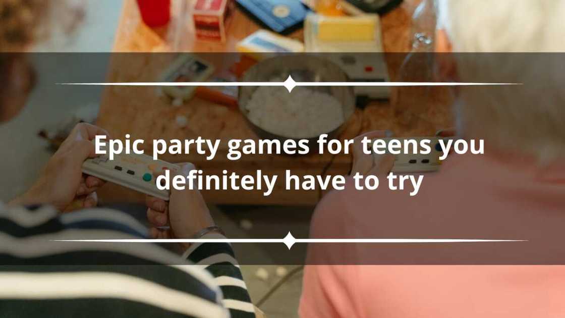 Teenagers playing a game at a party Teenagers playing a game at a party
