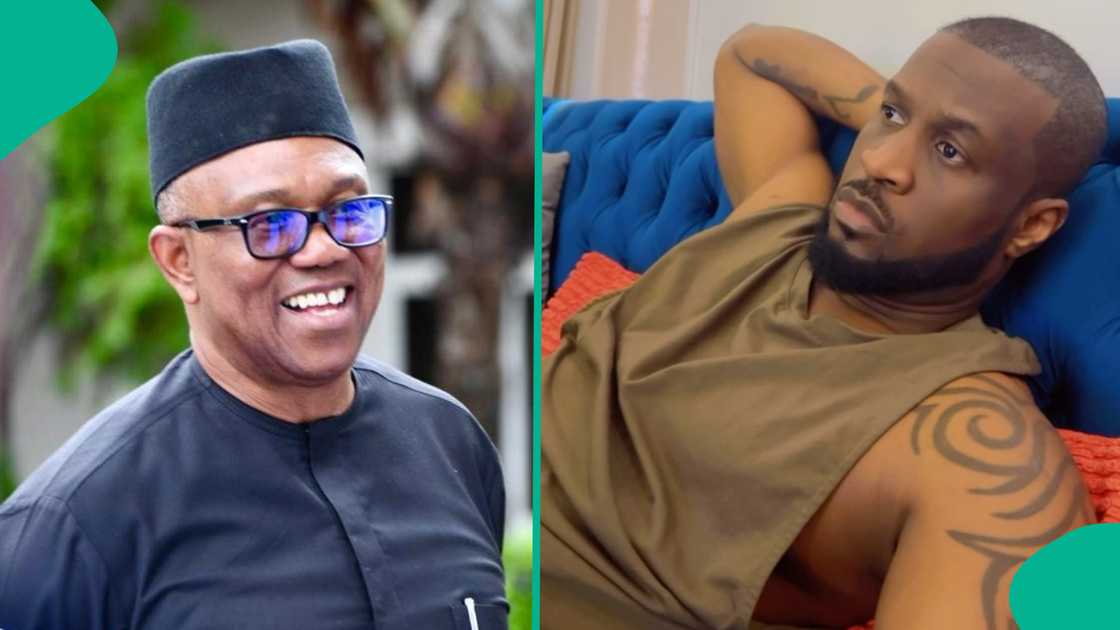 Peter Obi with Peter Okoye. Peter Obi with Peter Okoye.