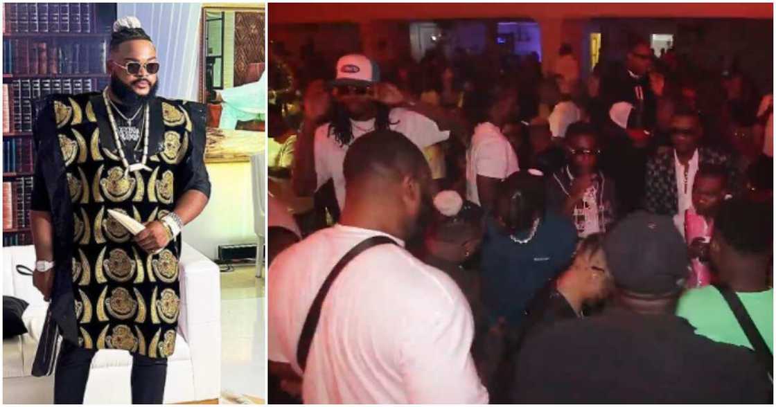 Whitemoney bounced as he tries to greet Burna Boy Whitemoney bounced as he tries to greet Burna Boy