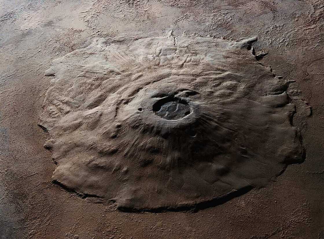Orbital view of the Olympus Mons volcano on Mars Orbital view of the Olympus Mons volcano on Mars