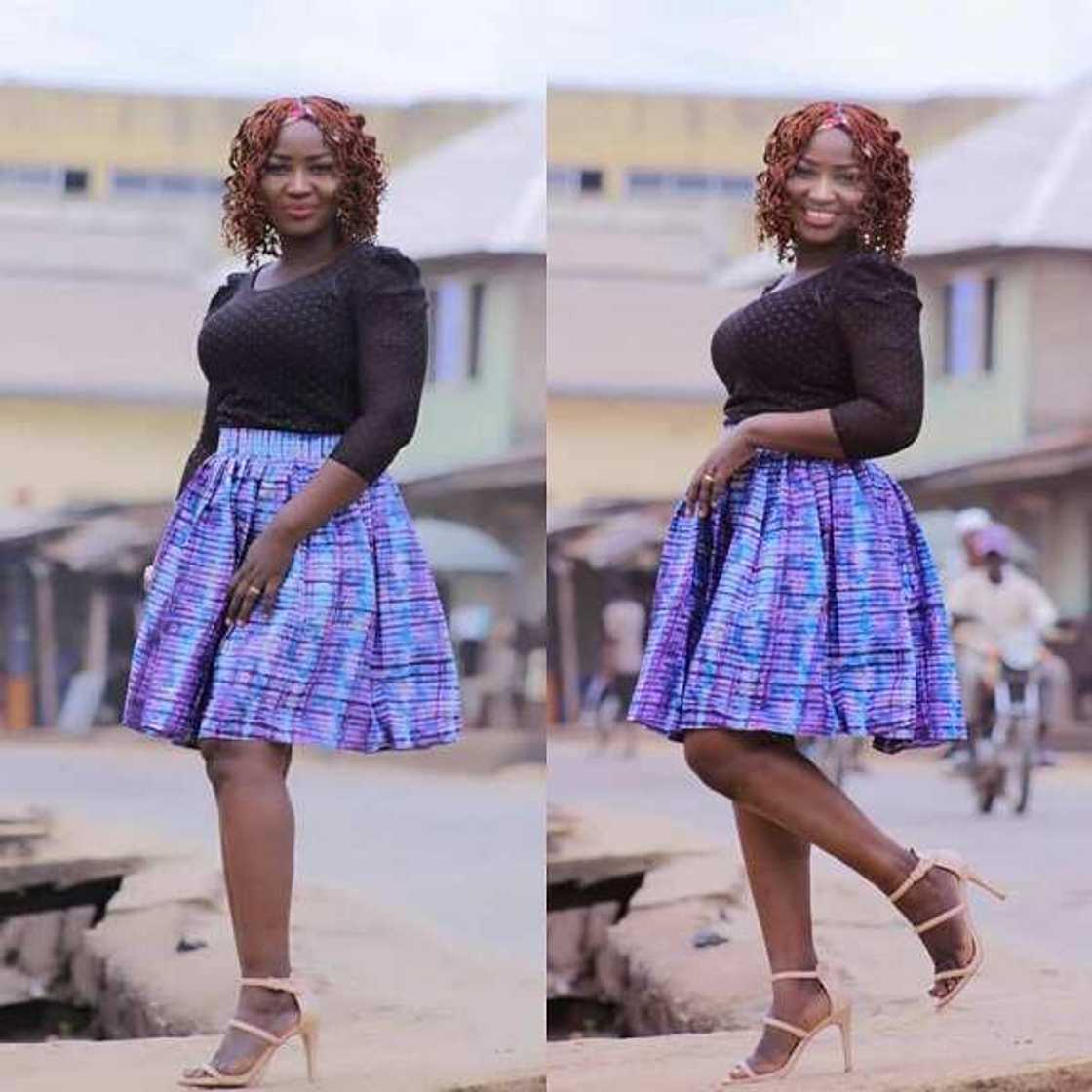 Adire styles for ladies: flared skirt Adire styles for ladies: flared skirt
