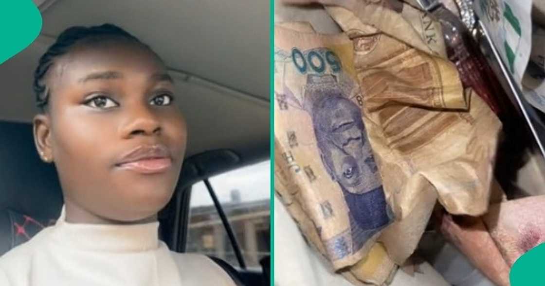 Lady shows off cash she made at club