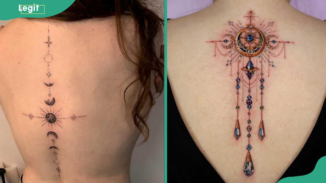 Moon spine tattoo Moon spine tattoo