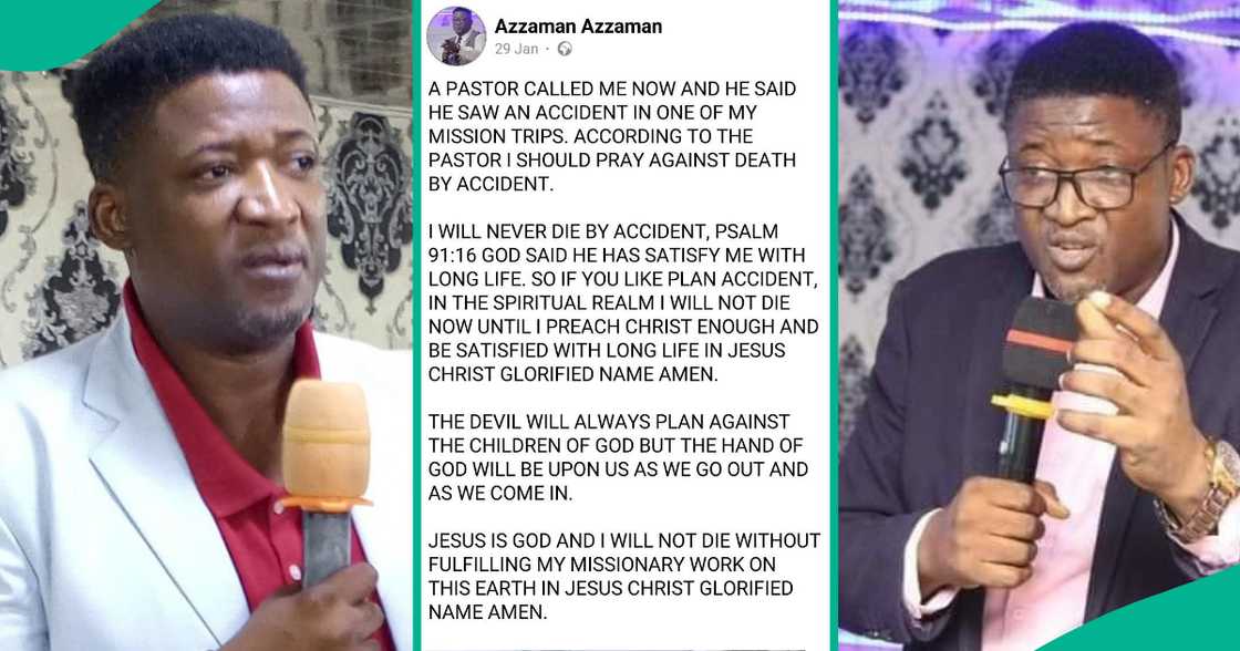 After his death, late Pastor Azzaman's Facebook post concerning message of death by accident resurfaces on social media After his death, late Pastor Azzaman's Facebook post concerning message of death by accident resurfaces on social media