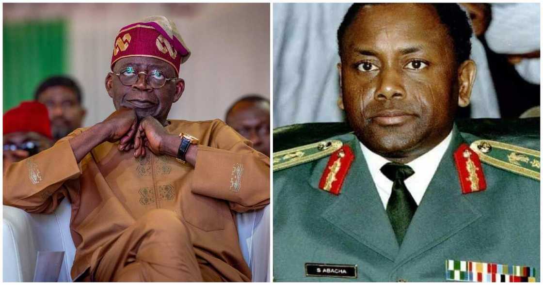 President-elect Bola Tinubu/Late Gen Sani Abacha/Exile President-elect Bola Tinubu/Late Gen Sani Abacha/Exile