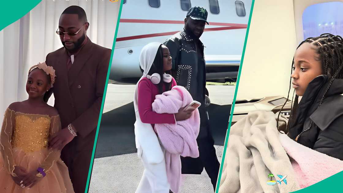 Davido spends time with his second daughter Hailey on vacation