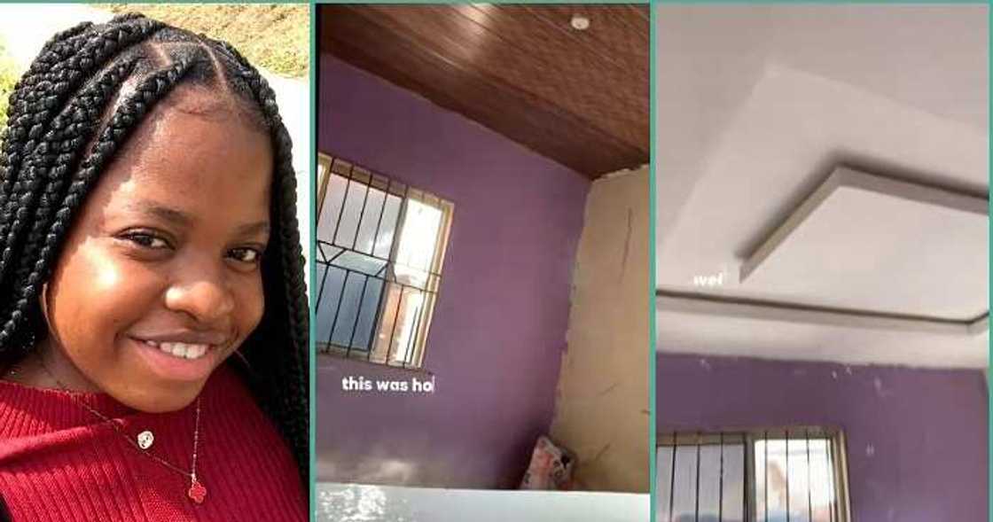 Lady shows off expensive renovation she made in rented house with POP ceiling Lady shows off expensive renovation she made in rented house with POP ceiling