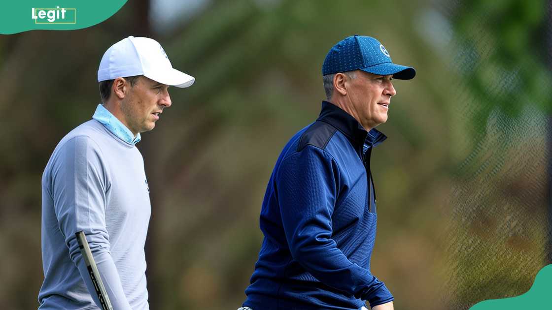 Jordan Spieth with his father, Shawn Spieth at The Ritz-Carlton Golf Club