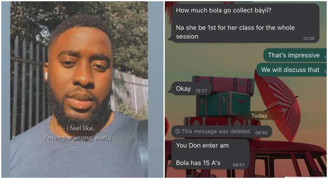 Photo of Nigerian man named Dayo and screenshot of Whatsapp chat. Photo of Nigerian man named Dayo and screenshot of Whatsapp chat.