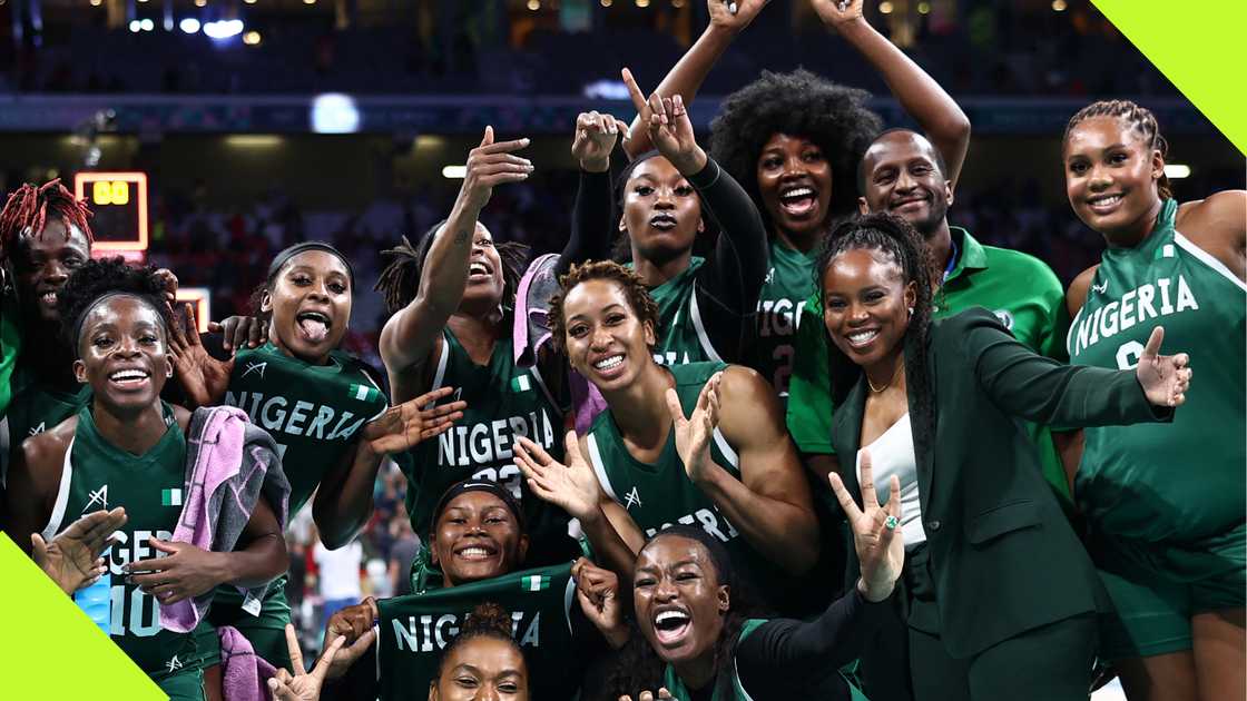 D'Tigress celebrate after reaching the Olympics quarter-final.