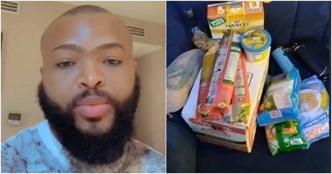 Man shows foodstuffs lady who slept over at his place stole from him Man shows foodstuffs lady who slept over at his place stole from him