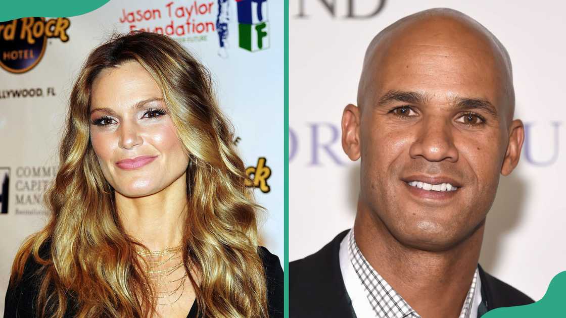 Katina Taylor poses at Seminole Hard Rock Hotel (L). Jason Taylor poses at New York Hilton Midtown (R) Katina Taylor poses at Seminole Hard Rock Hotel (L). Jason Taylor poses at New York Hilton Midtown (R)