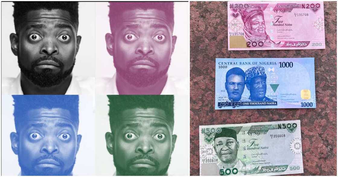 Photos of Basketmouth and new naira notes Photos of Basketmouth and new naira notes