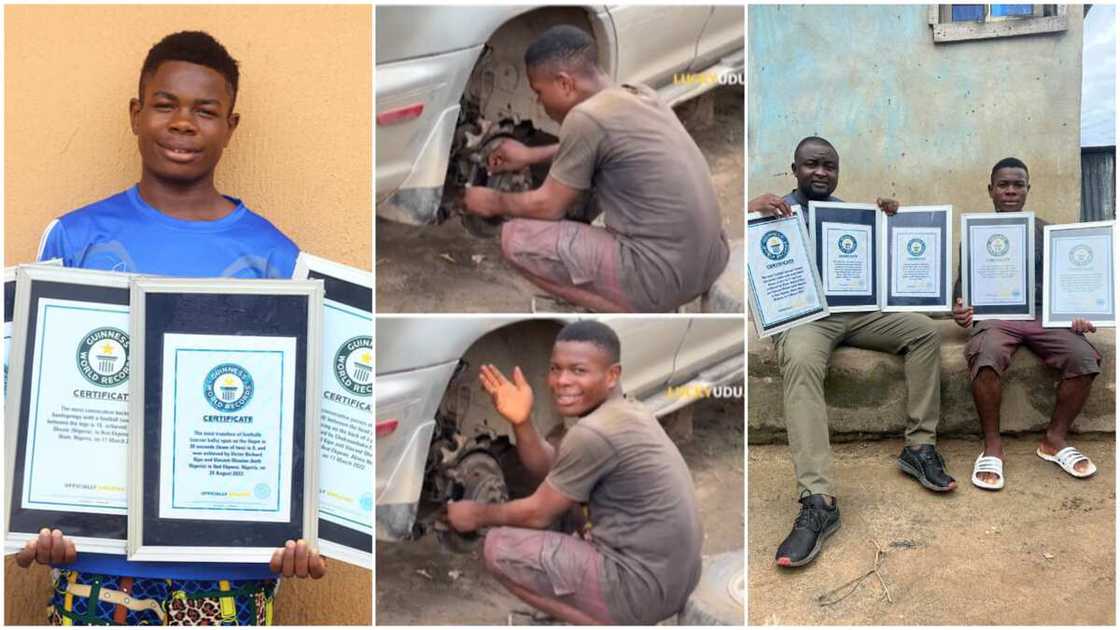 Guinness World Records/Nigerian boy with football skills. Guinness World Records/Nigerian boy with football skills.