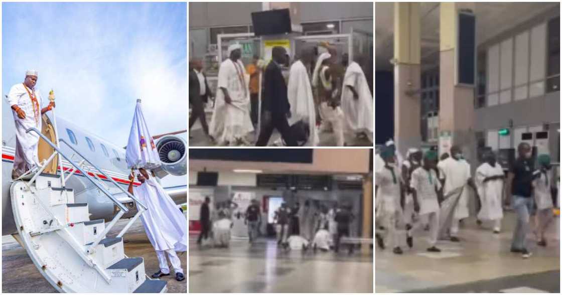Ooni of Ife at Lagos airport Ooni of Ife at Lagos airport