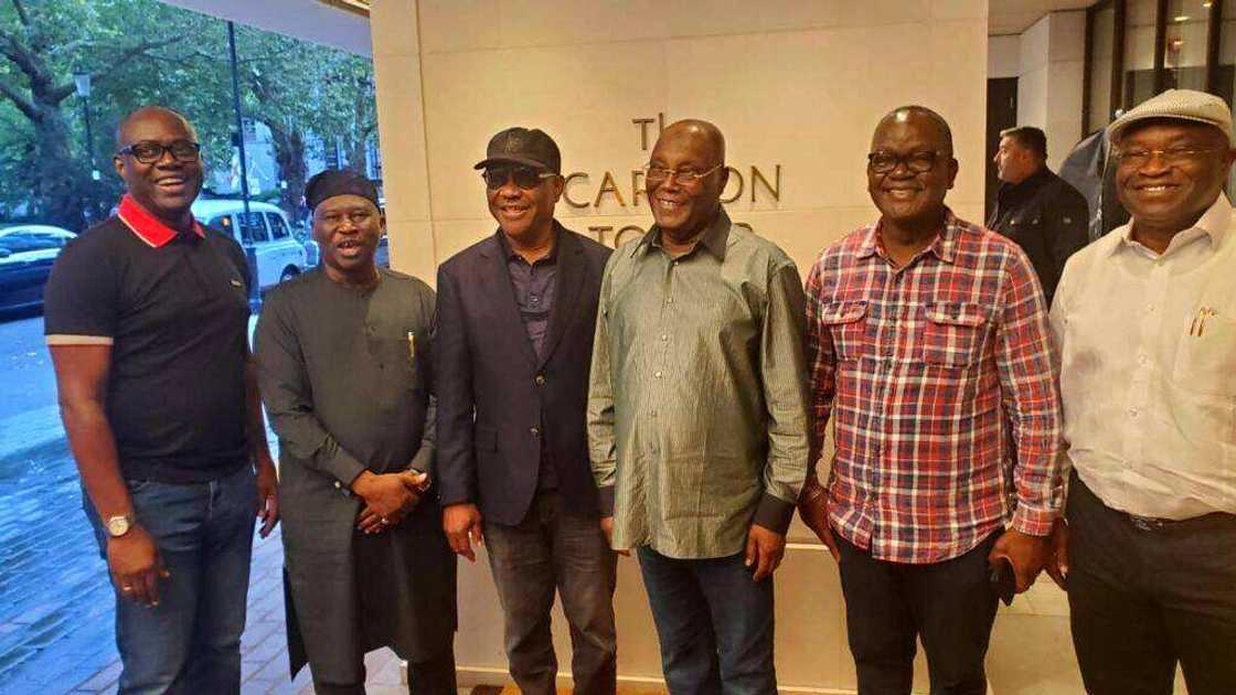 Taron Atiku da Wike a Landan. Taron Atiku da Wike a Landan.