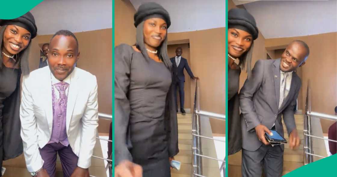 Lady scared at first as Winners Chapel pastor catches her making TikTok video in church Lady scared at first as Winners Chapel pastor catches her making TikTok video in church