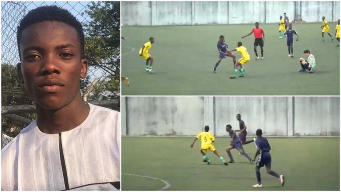 See how talented young Nigerian dribbled many people on football pitch with his left foot (video) See how talented young Nigerian dribbled many people on football pitch with his left foot (video)