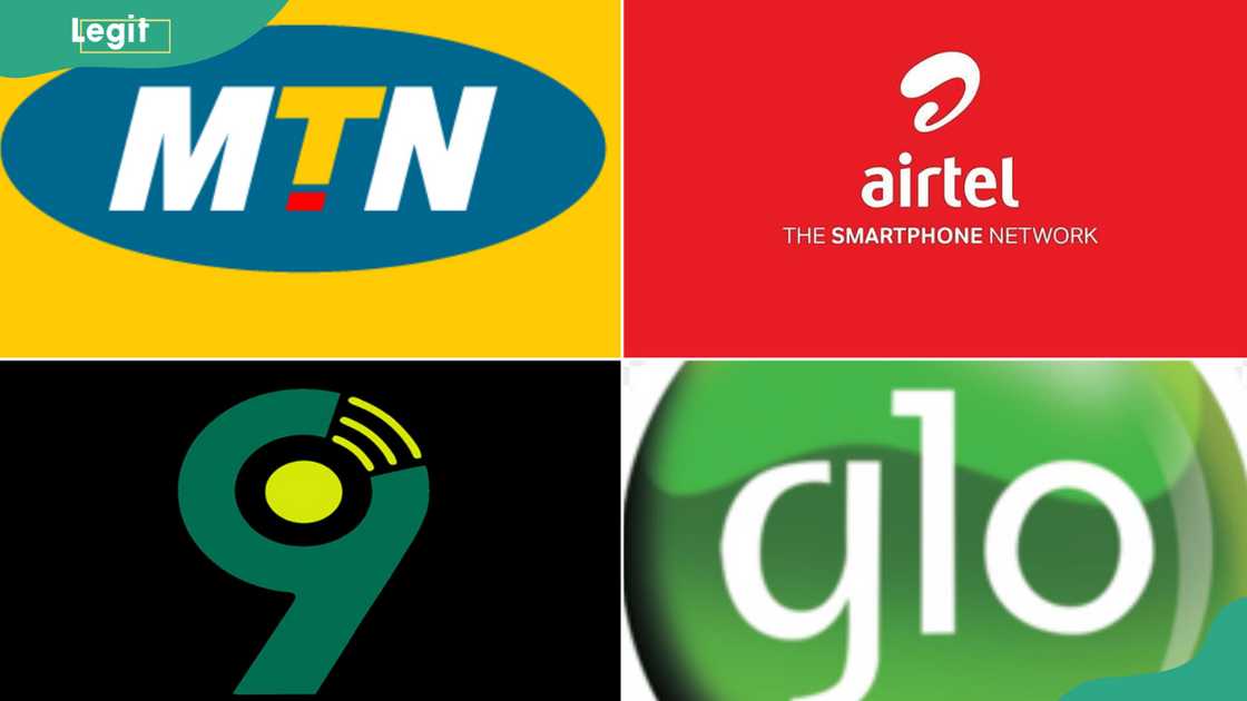 MTN, Airtel, 9mobile and Glo logos MTN, Airtel, 9mobile and Glo logos