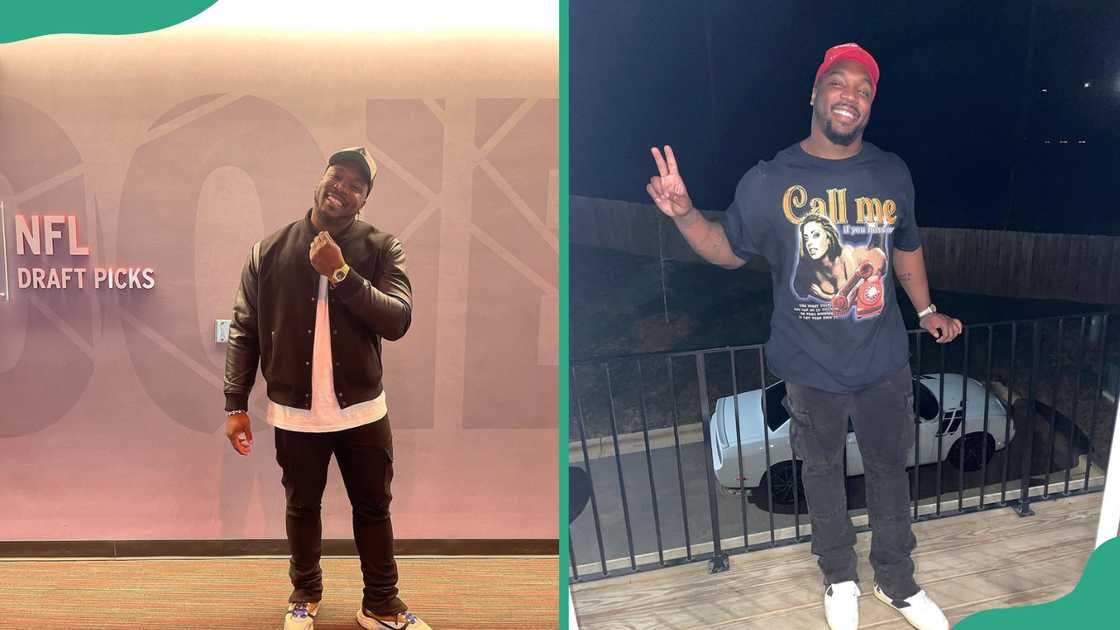 The late American football player Chris Smith posing for photos. The late American football player Chris Smith posing for photos.