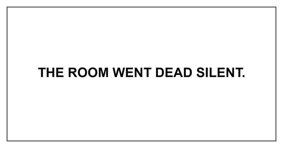 The room went dead silent. The room went dead silent.