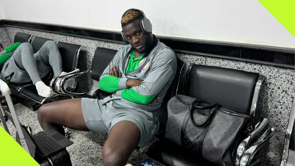 Victor Boniface at the Al Abraq airport Victor Boniface at the Al Abraq airport