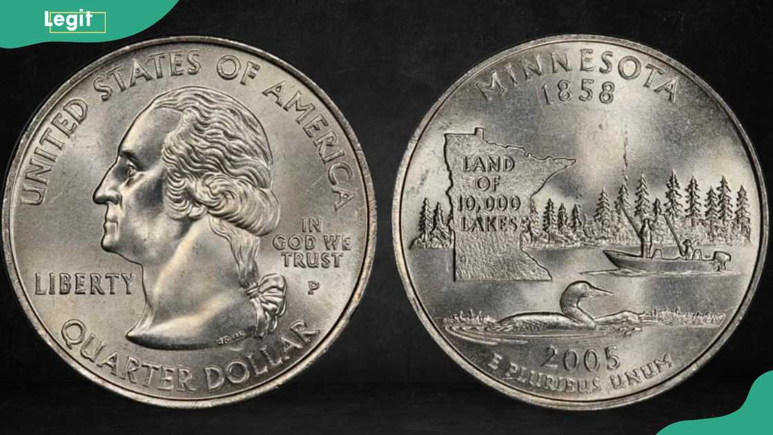2005-P Minnesota Quarter Doubled Die Reverse 2005-P Minnesota Quarter Doubled Die Reverse