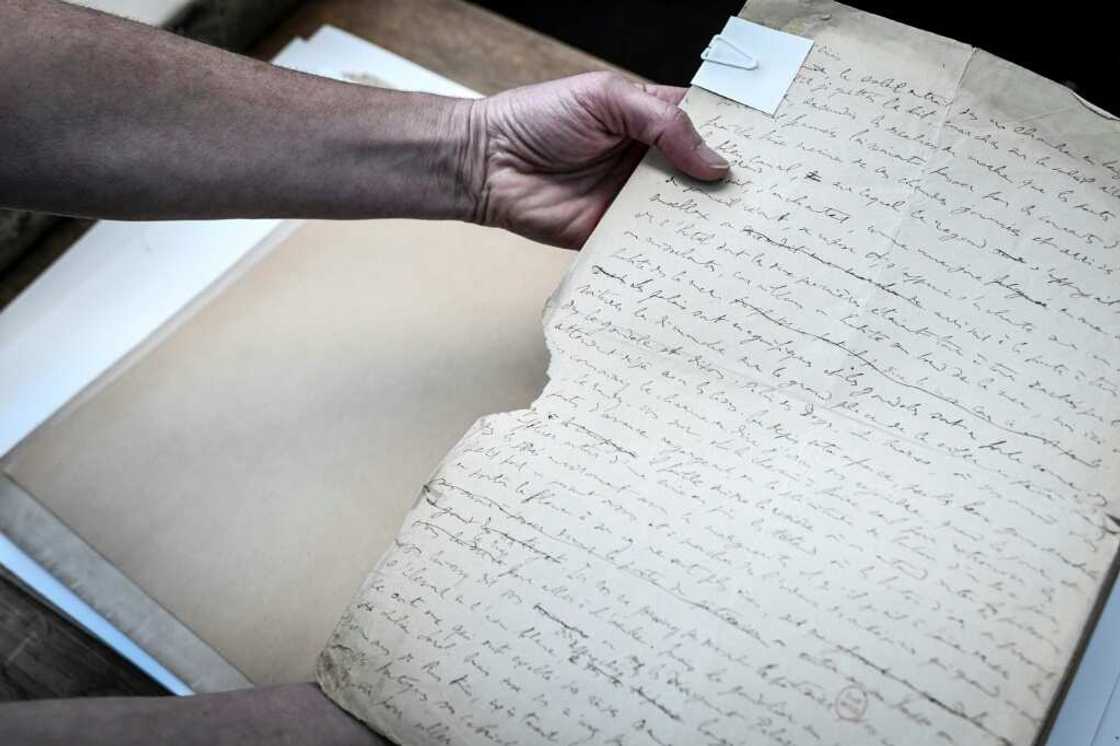 A page of original manuscript penned by France's great author Marcel Proust A page of original manuscript penned by France's great author Marcel Proust