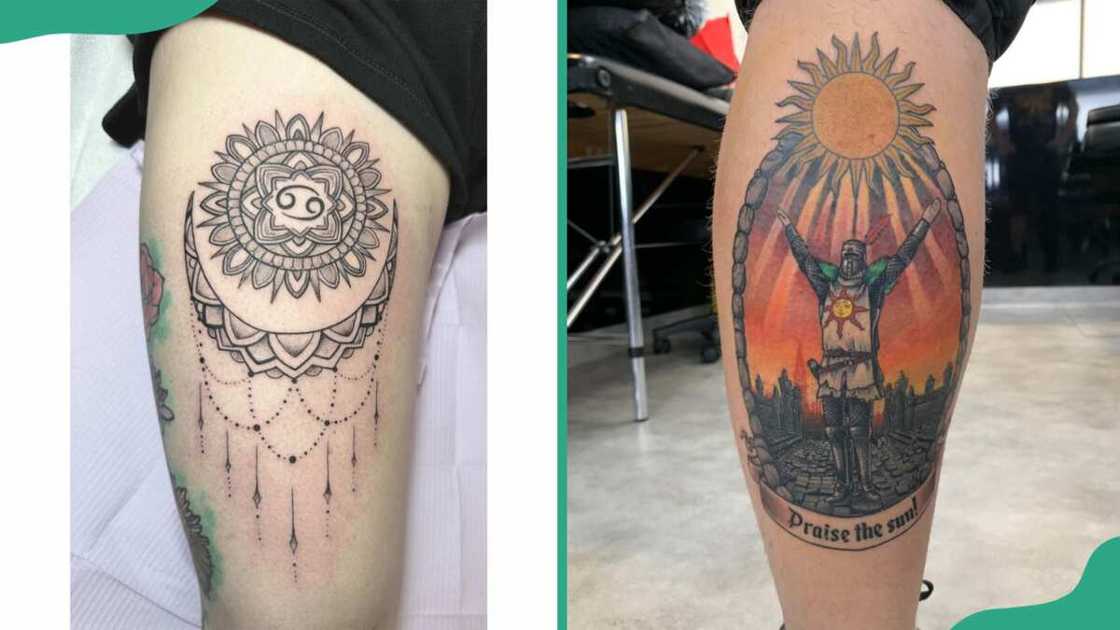 Phases of the sun tattoos