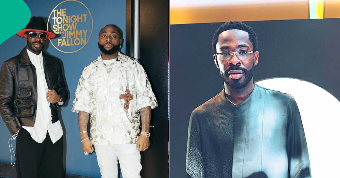 Lawyer Bobo Ajudua returns to Nigeria with singer Davido in private jet amid speculations that they're back together.