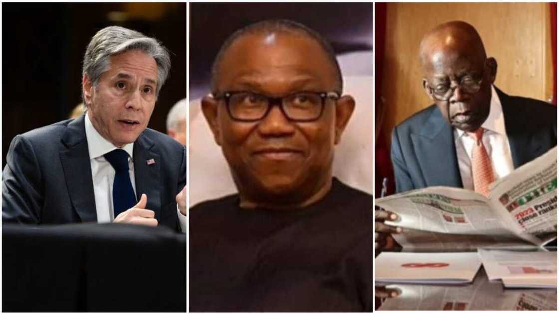 Peter Obi/Anthony Blinken/APC/Bola Tinubu/US/Labour Party/2023 Election/May 29