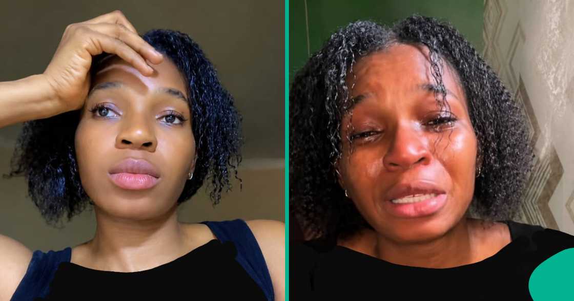 Mum weeps publicly while begging for help to find her twin daughters.