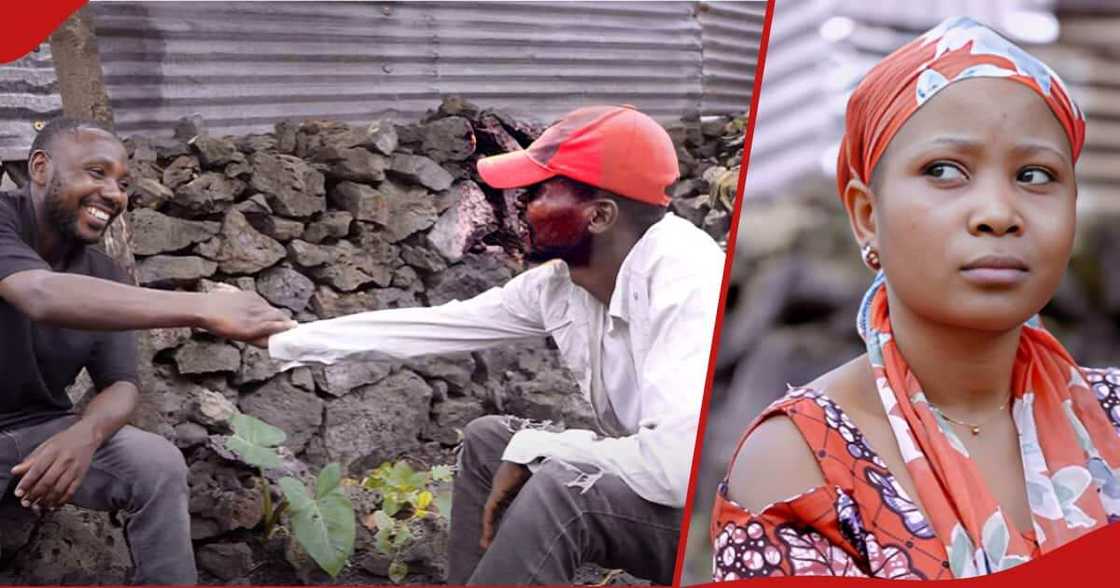 Patrick and his friend having a light moment as wife looks Patrick and his friend having a light moment as wife looks