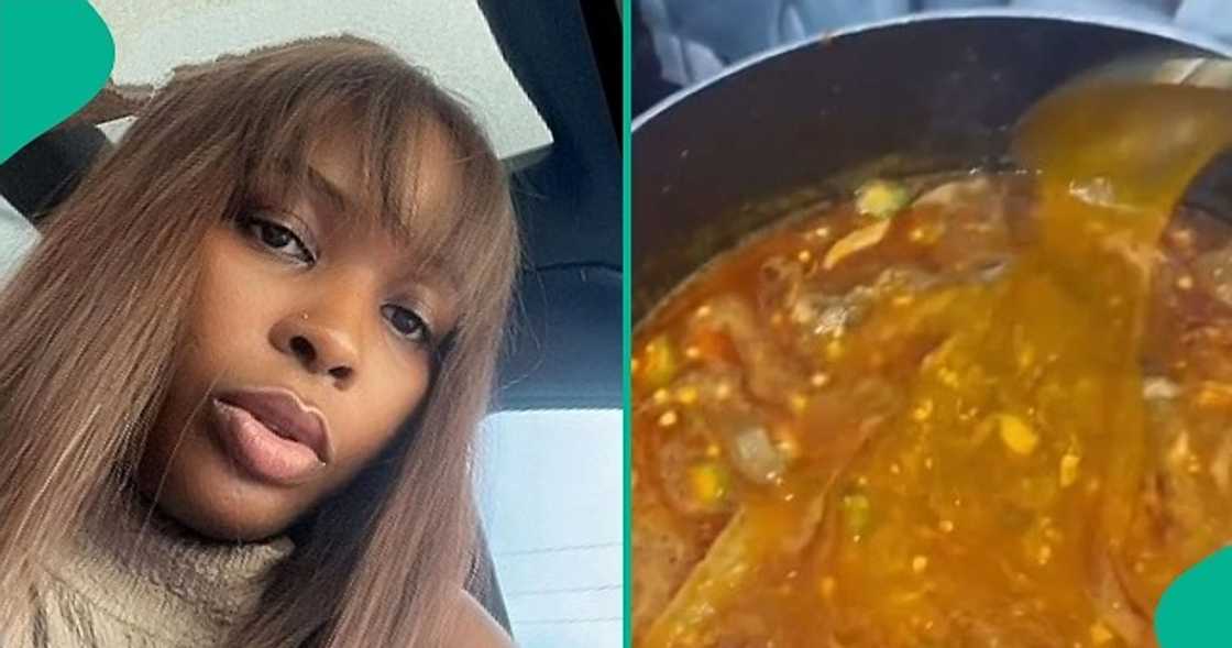 Lady unable to leave kitchen after cooking watery okra soup for boyfriend Lady unable to leave kitchen after cooking watery okra soup for boyfriend